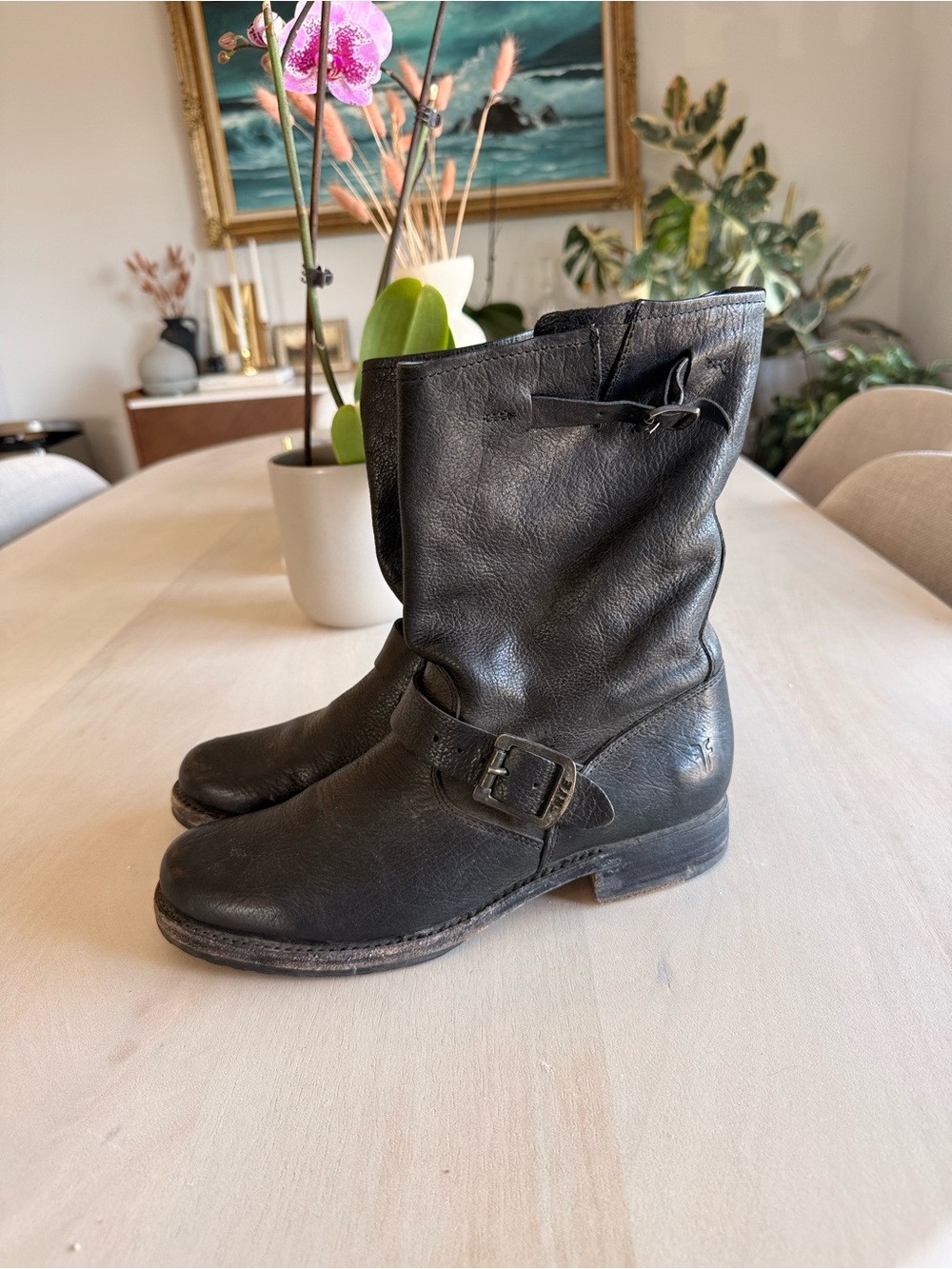 FRYE Black Leather Boots